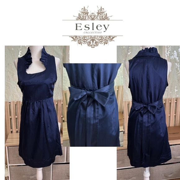 Esley Dresses & Skirts - NWT Esley Ruffle Sleeveless Women’s Size M Dress - silk & cotton classy elegant